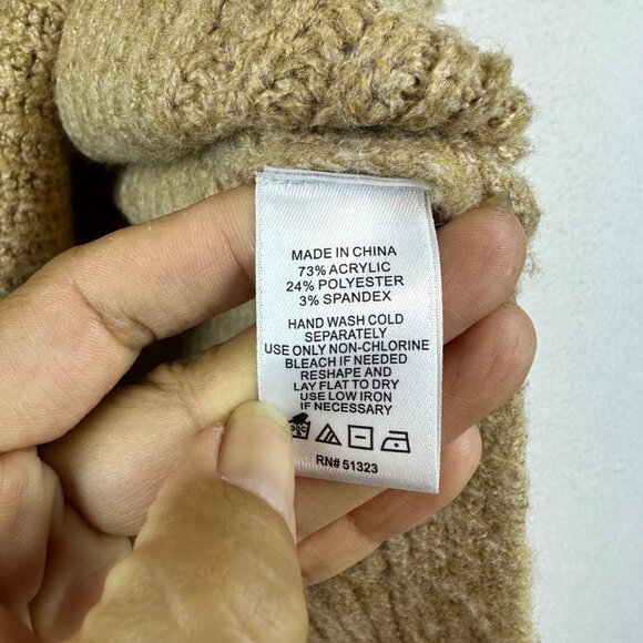 CeCe Tan Chunky Knit Sweater Vest Size Small Slouchy Pullover Boho Lagenlook - Picture 8 of 11